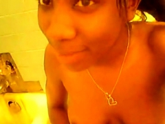 Hot ebony girl masturbating pussy